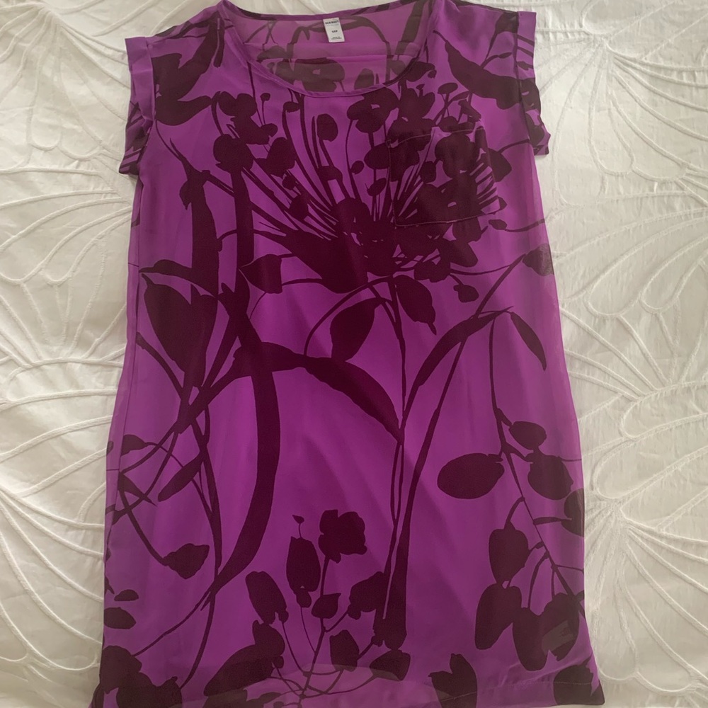 Old Navy Purple Print Shift Dress